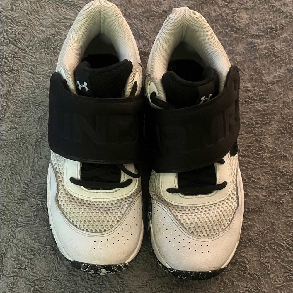 Under Armour Kids' Black and White basketball shoes